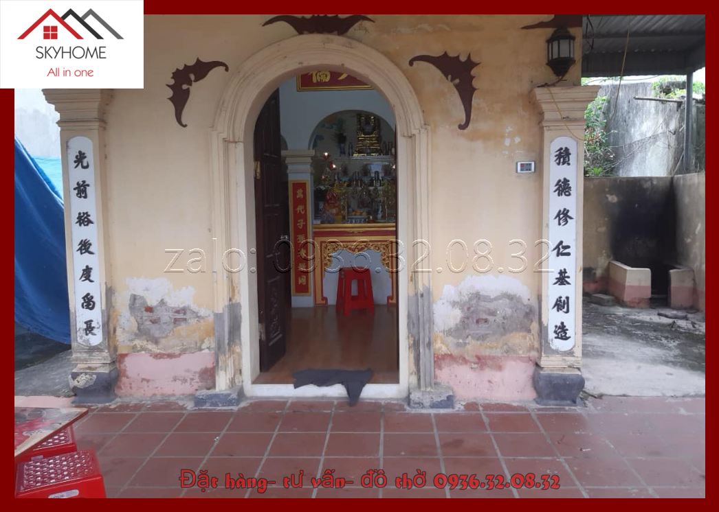 Đôi câu đối thờ cổ chữ Tích đức tu nhân- Quang tiền dụ hậu